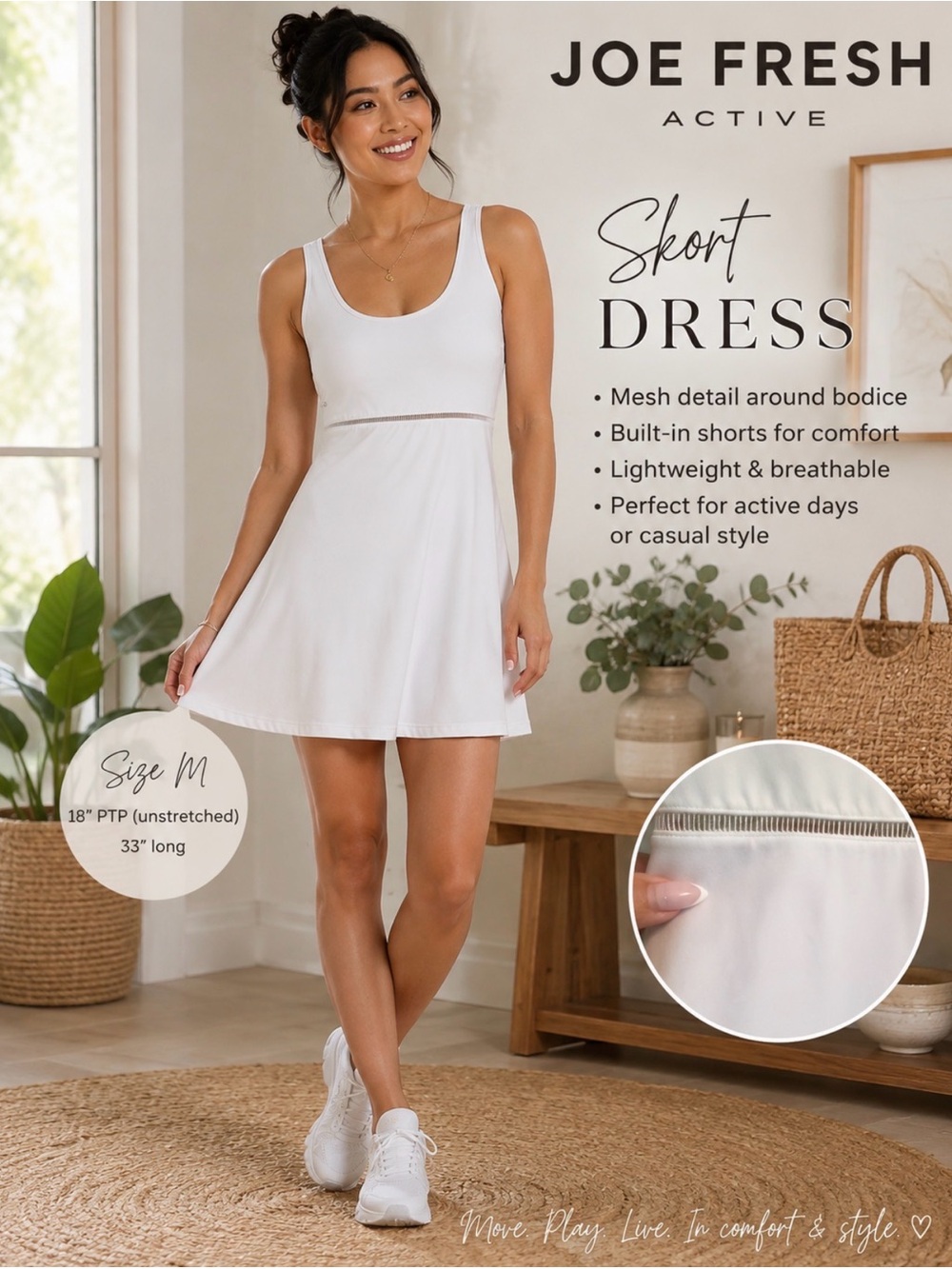 Joe Fresh Active Women's White Skort Dress